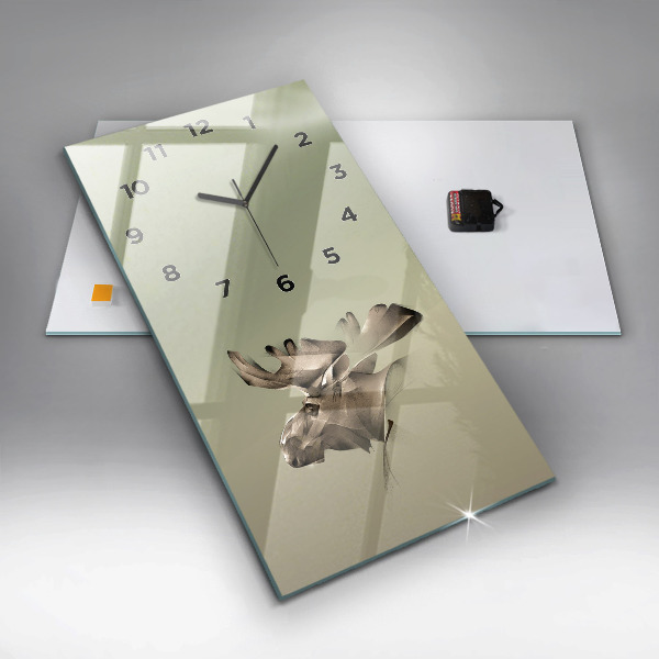 Modern vertical wall clock Graphic moose