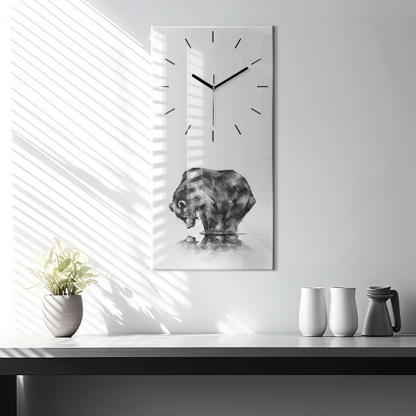 Modern vertical wall clock Cartoon bear