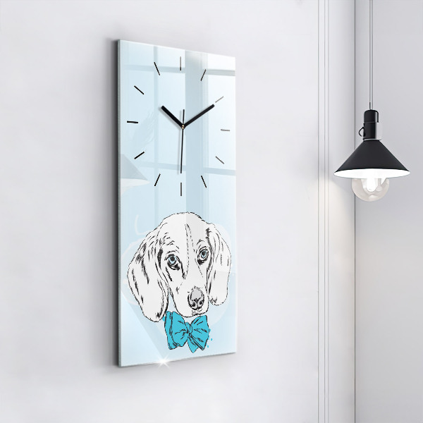 Modern vertical wall clock Puppy dog