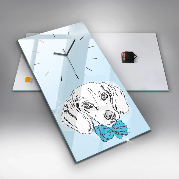 Modern vertical wall clock Puppy dog