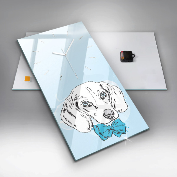 Modern vertical wall clock Puppy dog