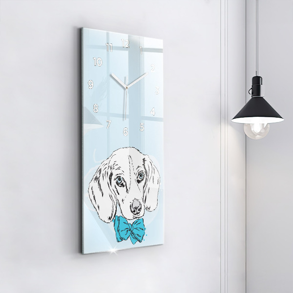 Modern vertical wall clock Puppy dog