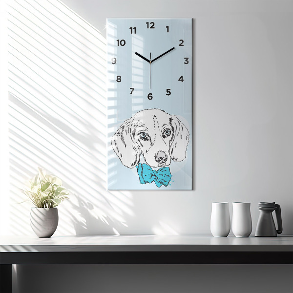 Modern vertical wall clock Puppy dog