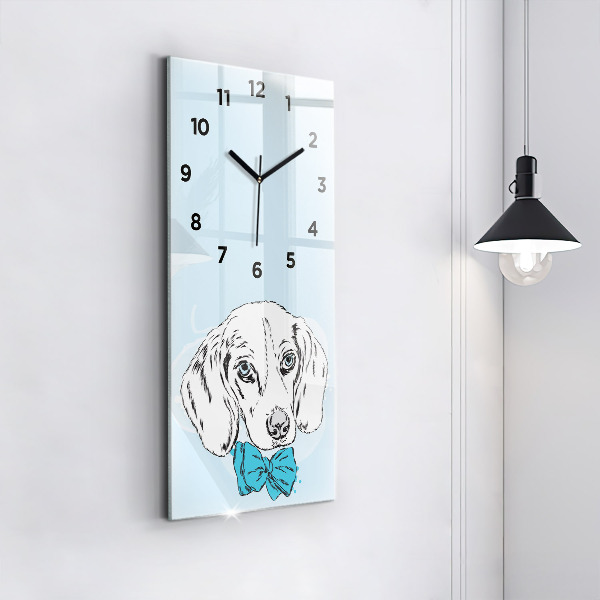 Modern vertical wall clock Puppy dog