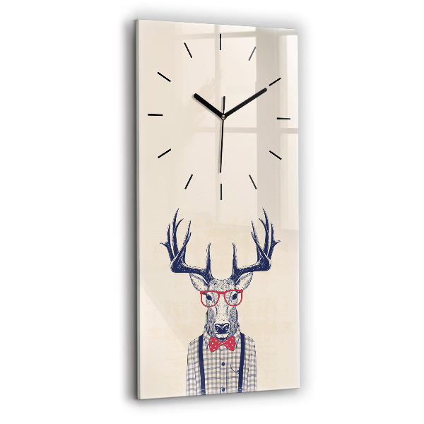 Modern vertical wall clock Deer in a shirt