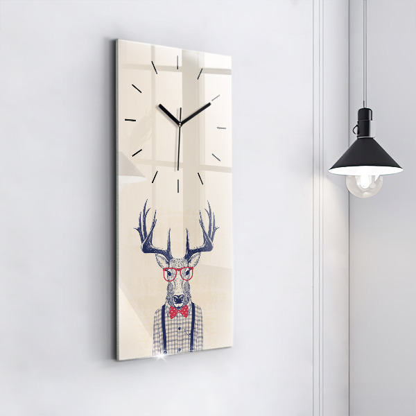 Modern vertical wall clock Deer in a shirt