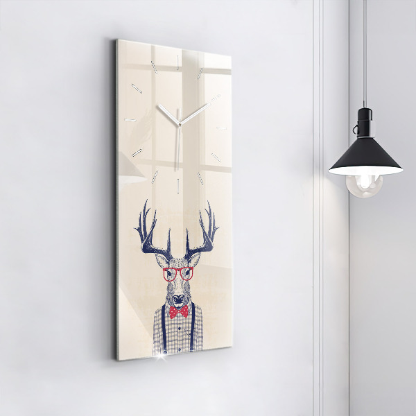 Modern vertical wall clock Deer in a shirt