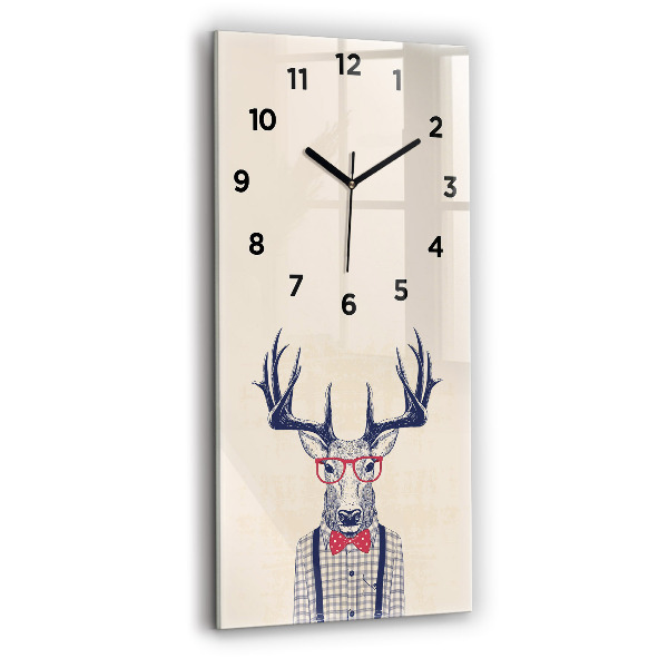 Modern vertical wall clock Deer in a shirt