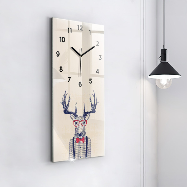 Modern vertical wall clock Deer in a shirt