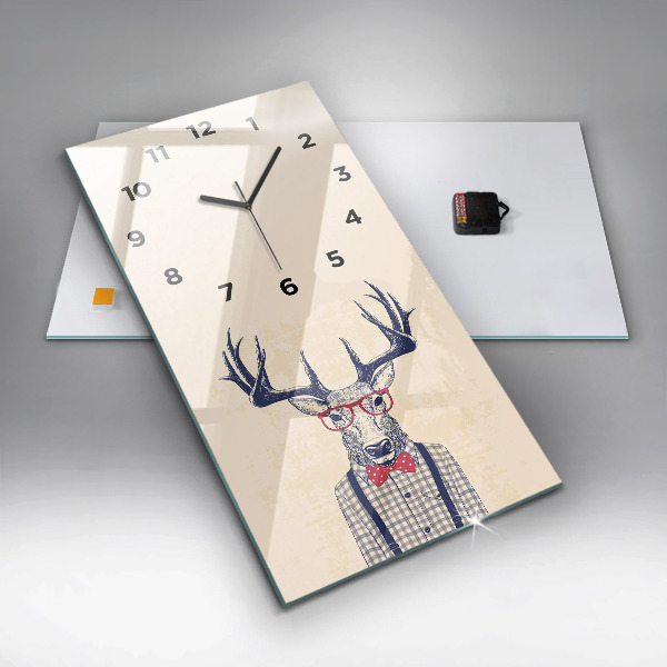Modern vertical wall clock Deer in a shirt