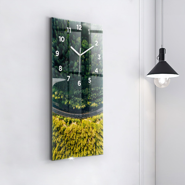 Modern vertical wall clock Forest from a bird's eye view
