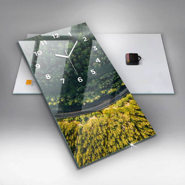 Modern vertical wall clock Forest from a bird's eye view