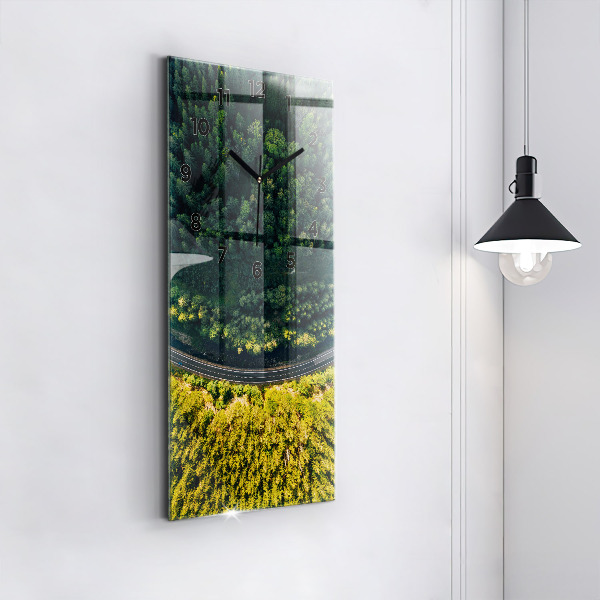 Modern vertical wall clock Forest from a bird's eye view