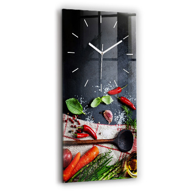 Modern vertical wall clock Vegetables