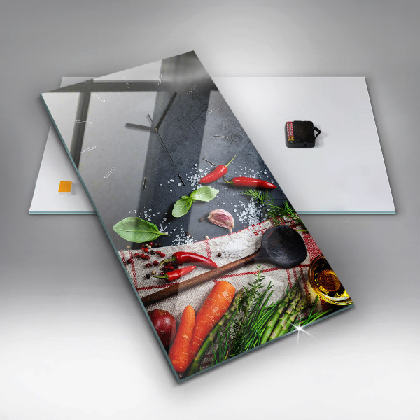 Modern vertical wall clock Vegetables