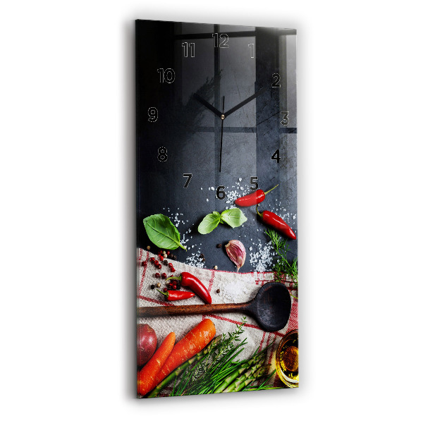 Modern vertical wall clock Vegetables