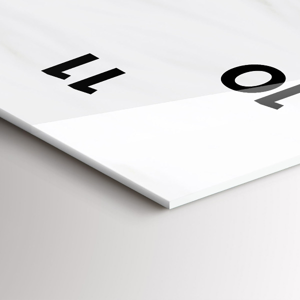 Modern vertical wall clock Sleeping little kitten