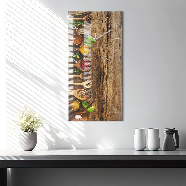 Modern vertical wall clock Spoons of spices