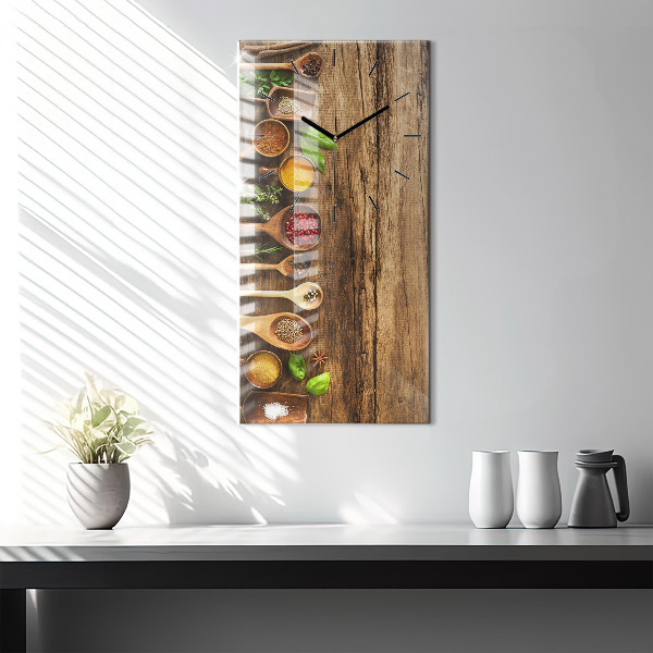 Modern vertical wall clock Spoons of spices