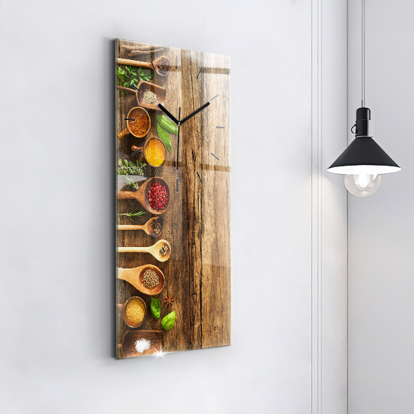 Modern vertical wall clock Spoons of spices