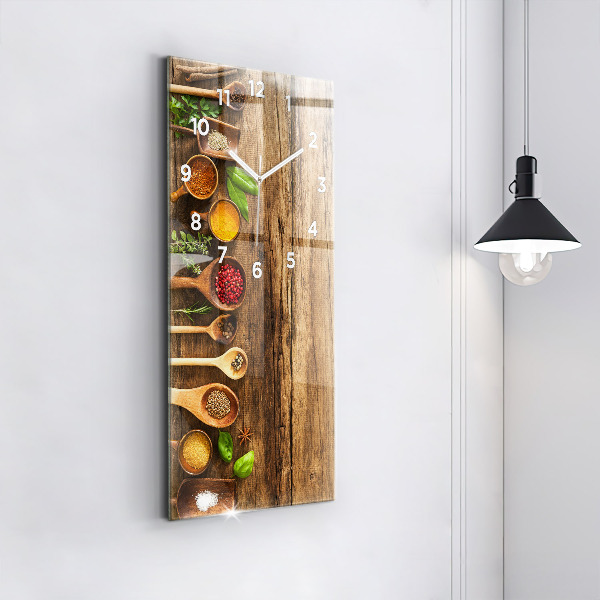 Modern vertical wall clock Spoons of spices