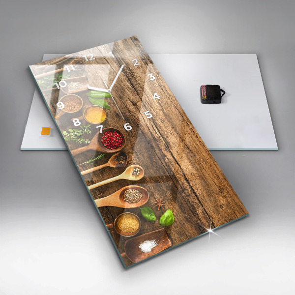 Modern vertical wall clock Spoons of spices