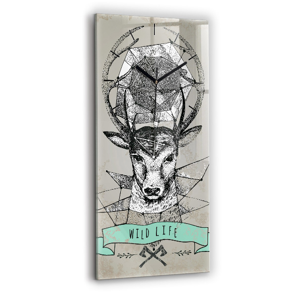 Modern vertical wall clock Deer head