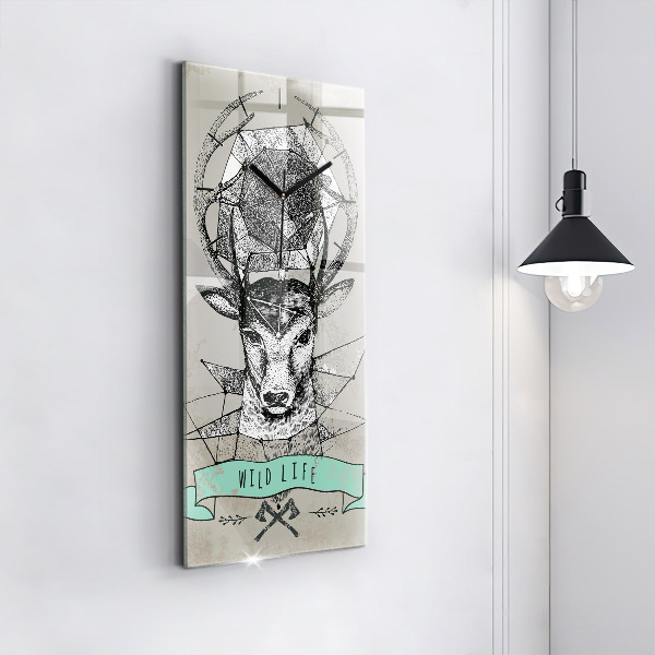 Modern vertical wall clock Deer head