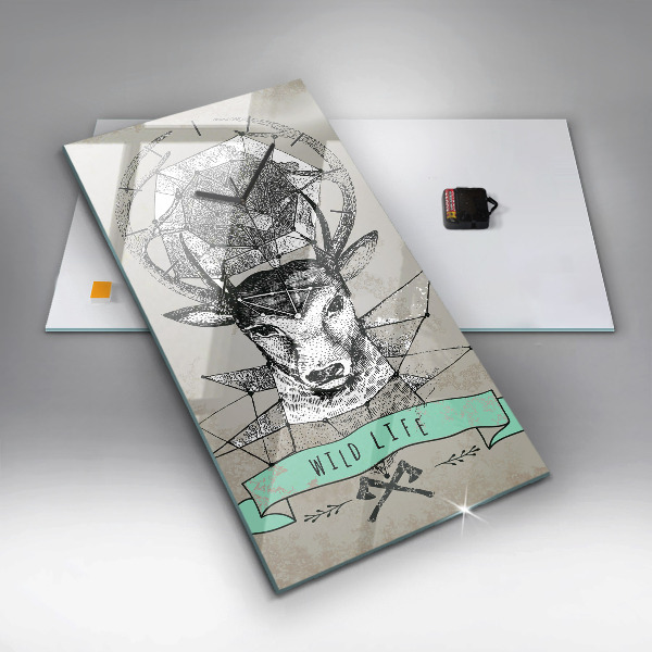 Modern vertical wall clock Deer head