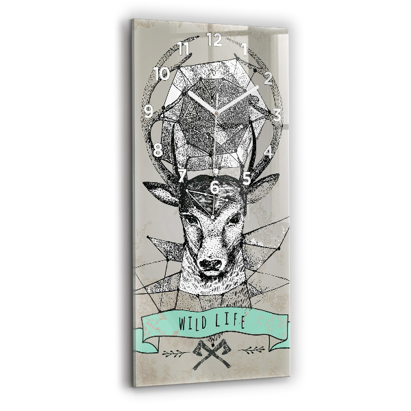 Modern vertical wall clock Deer head
