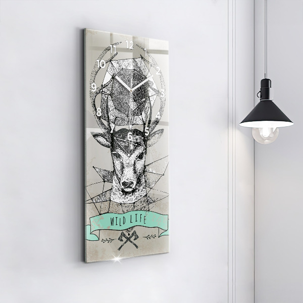 Modern vertical wall clock Deer head