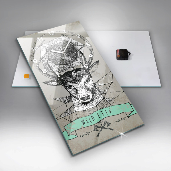 Modern vertical wall clock Deer head