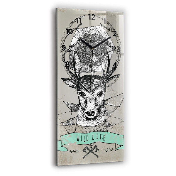 Modern vertical wall clock Deer head