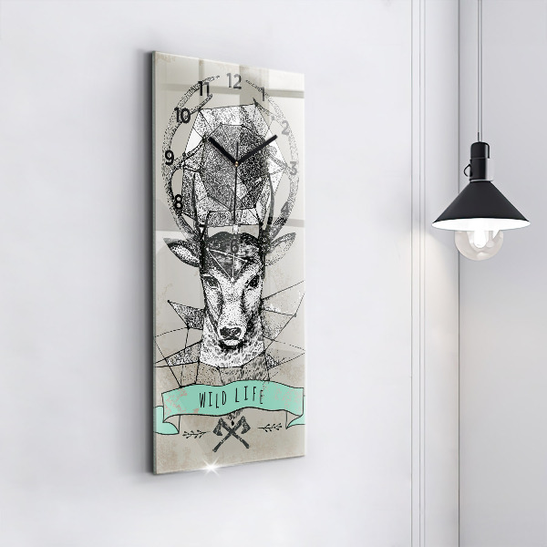 Modern vertical wall clock Deer head