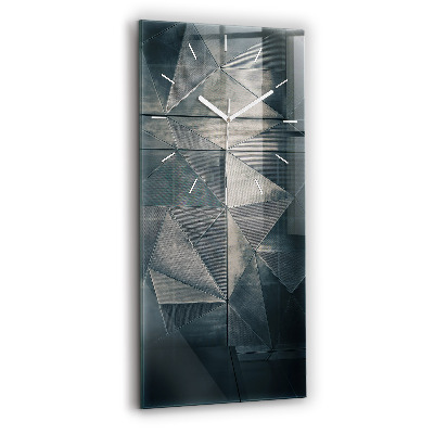 Modern vertical wall clock Metal abstract triangles