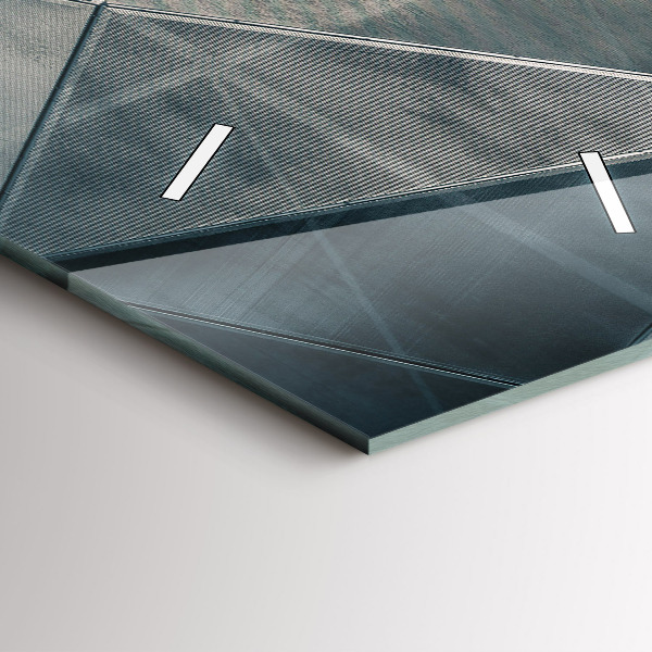 Modern vertical wall clock Metal abstract triangles