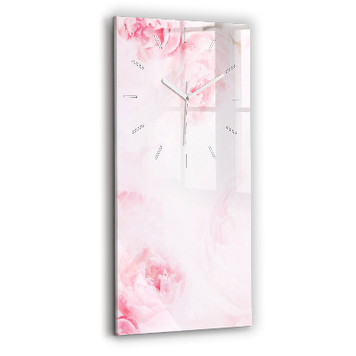 Modern vertical wall clock Blooming flowers