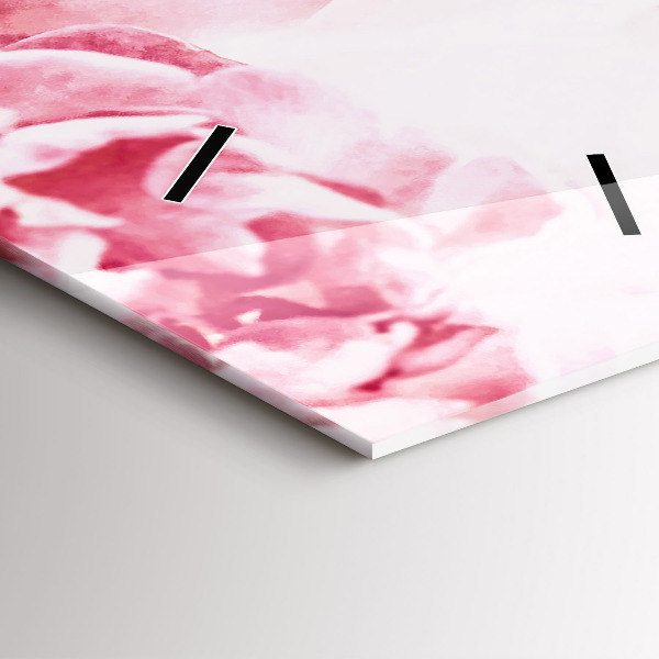 Modern vertical wall clock Blooming flowers