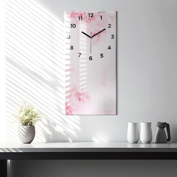 Modern vertical wall clock Blooming flowers