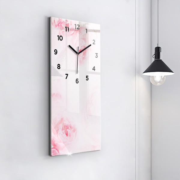 Modern vertical wall clock Blooming flowers