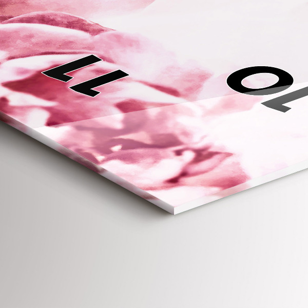 Modern vertical wall clock Blooming flowers