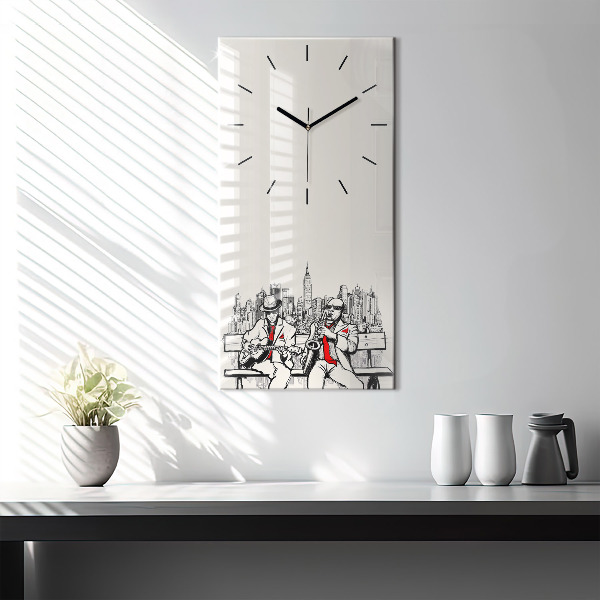 Modern vertical wall clock Jazz in New York