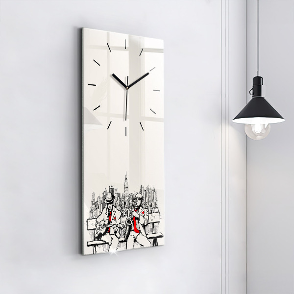 Modern vertical wall clock Jazz in New York