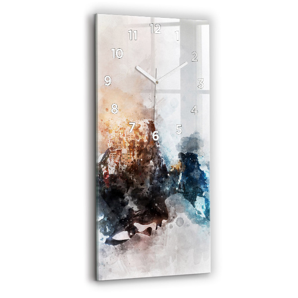 Modern vertical wall clock Abstract faces