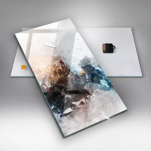 Modern vertical wall clock Abstract faces