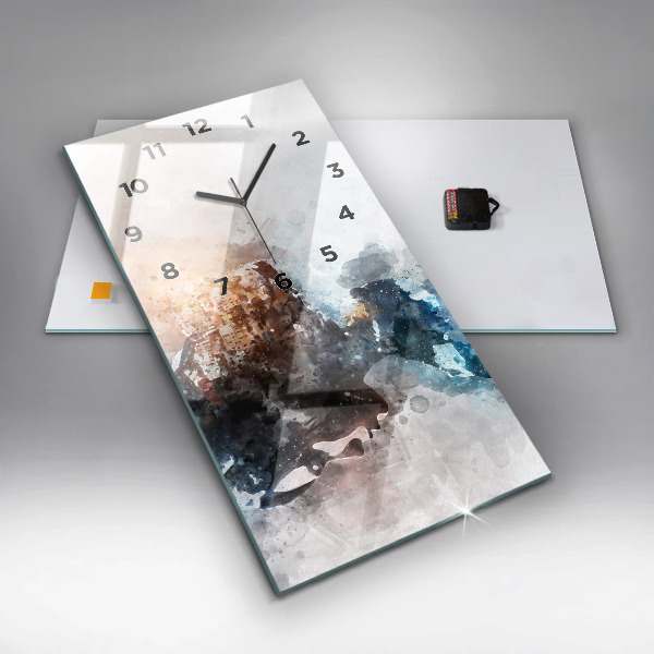 Modern vertical wall clock Abstract faces