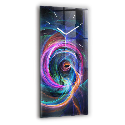Modern vertical wall clock Colorful Fractal