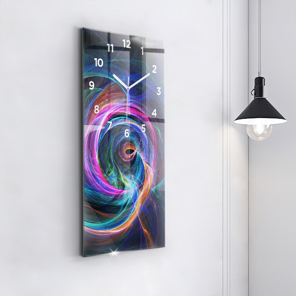Modern vertical wall clock Colorful Fractal