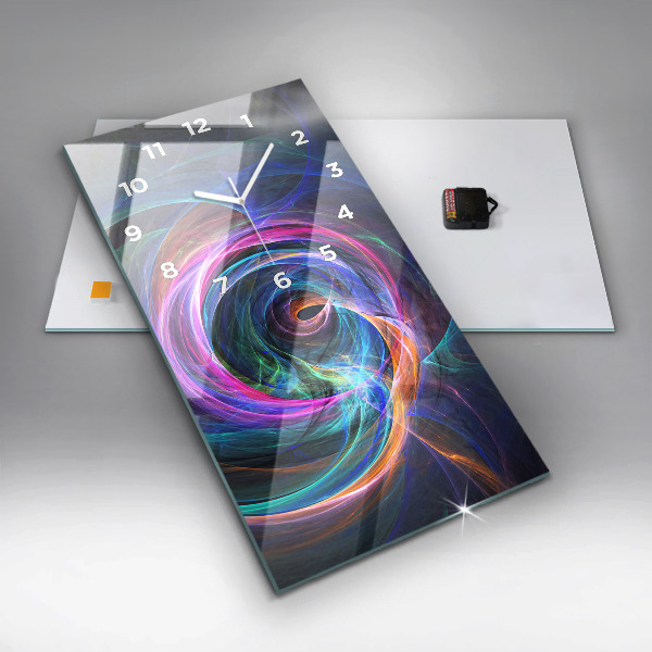 Modern vertical wall clock Colorful Fractal