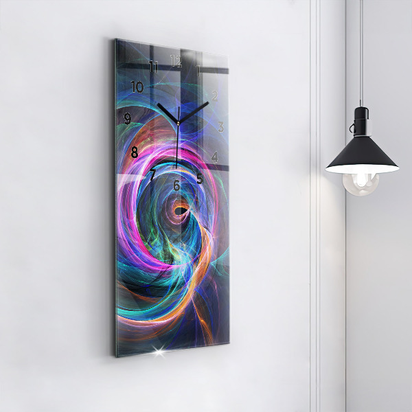 Modern vertical wall clock Colorful Fractal